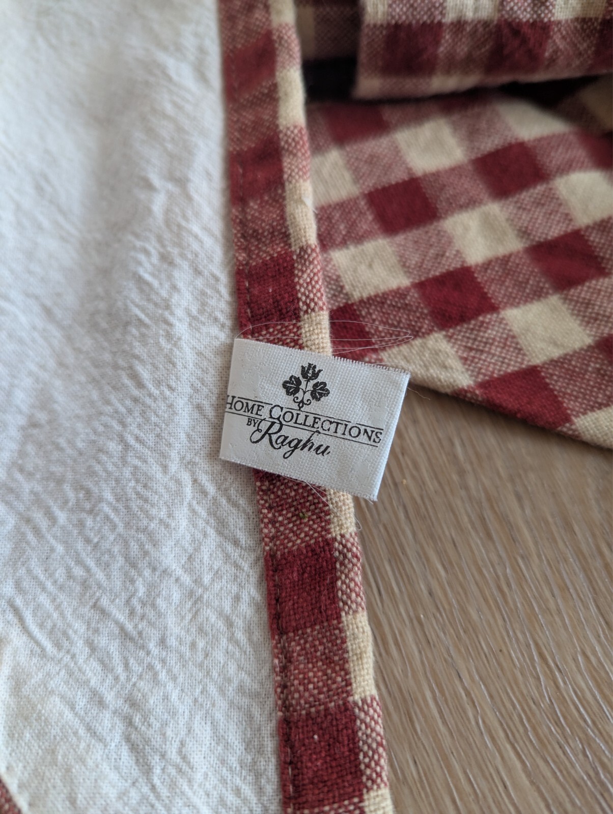 Heritage Check Curtain Set, Barn Red & Khaki Tan, Swag Panels & 2 Valiances