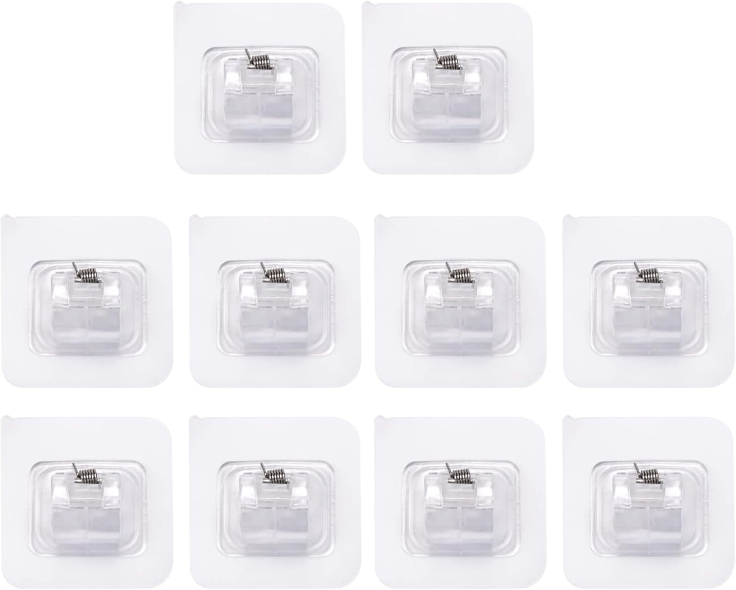 10Pcs Nail Free Bracket Self Adhesive Holder Hooks Adjustable Curtain Rod Clips