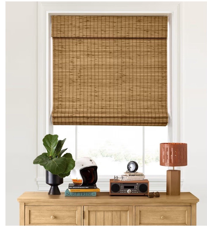 LazBlinds 24.5 X 64 Cordless Bamboo Roman Shades,Privacy Window, Highland New