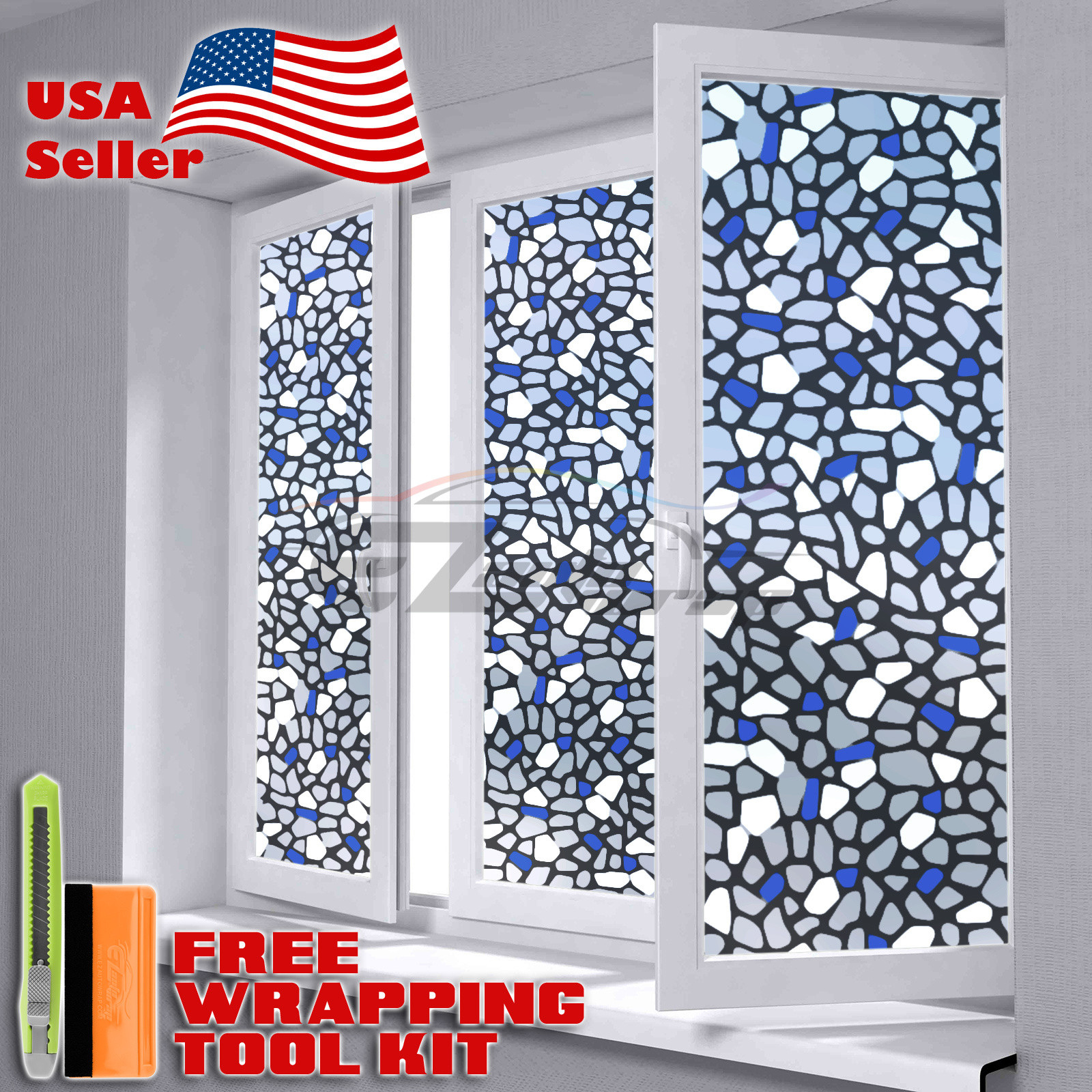 12″x36″ Frosted Film Glass Home Bathroom Window Security Privacy Sticker #5039b