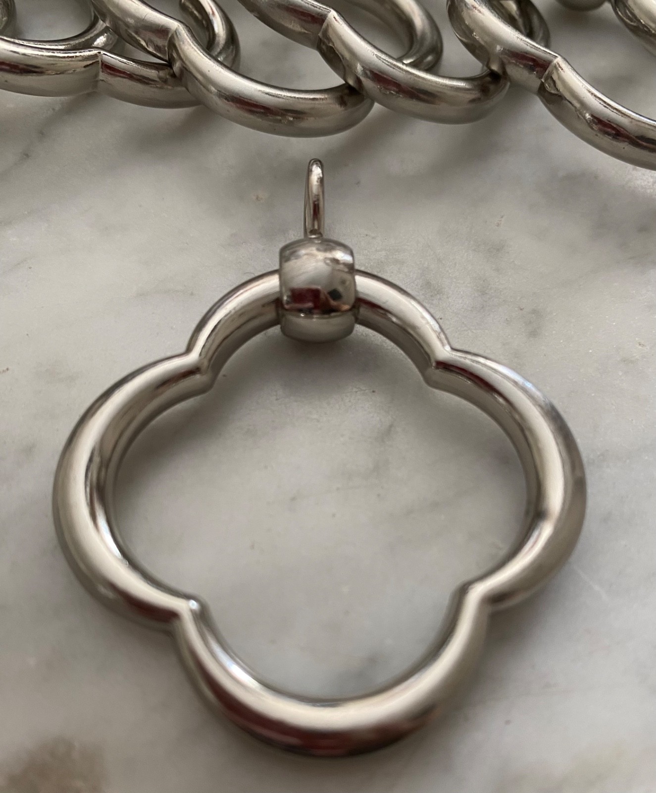 Ballard Designs QUATREFOIL Curtain Rings Set/10 Nickel 1.5” open