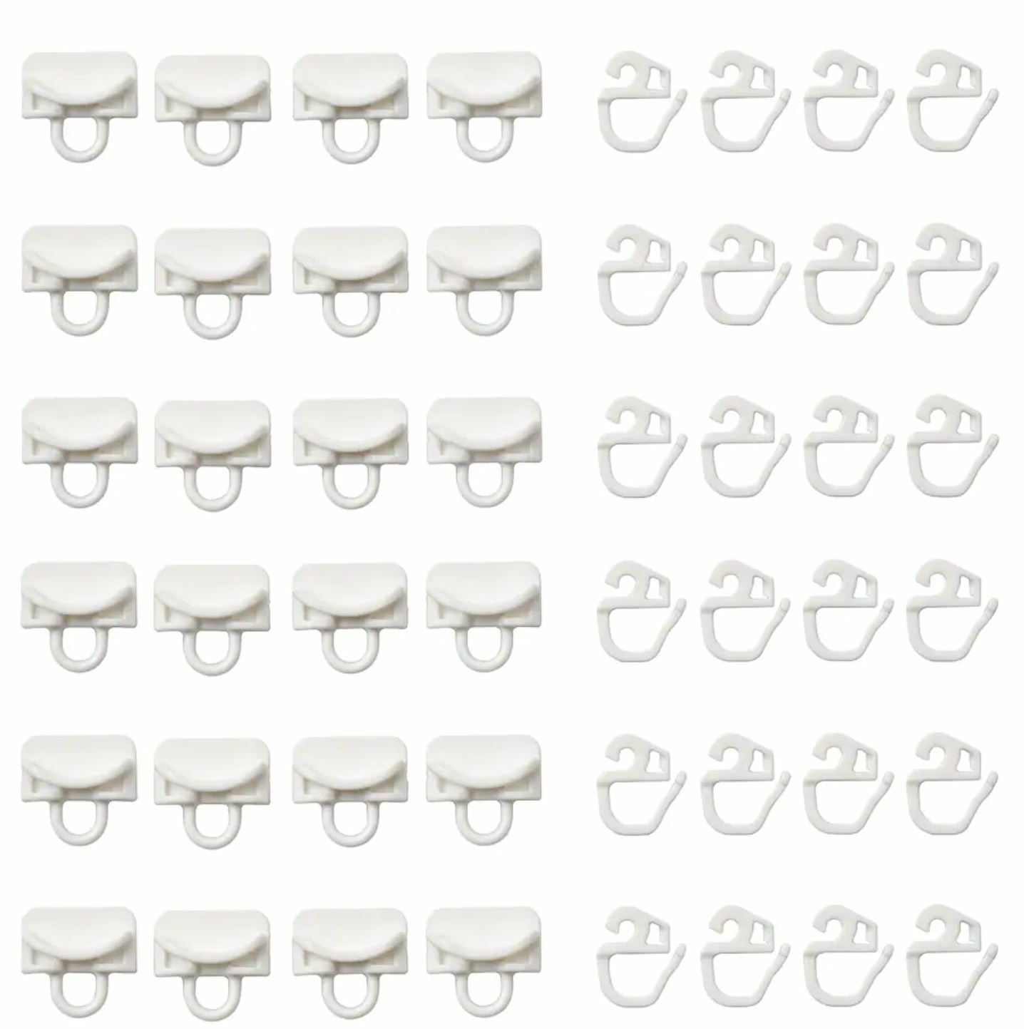 IKEA VIDGA Glider Curtain sliding Gliders and hooks 24 X Pack 702.607.68 White