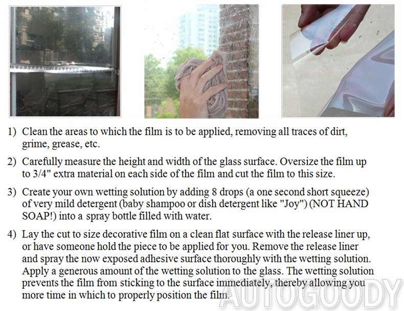 48″ x 60″ Frosted Glass Film Static Cling Office Bathroom Window Tint 4ft x 5ft