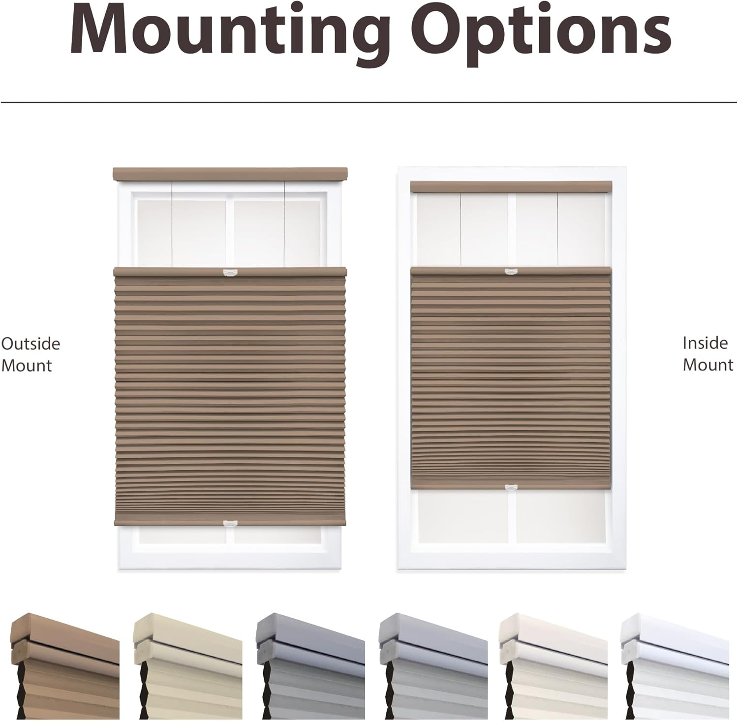 Cordless 1.5″ Blackout Cellular Shade, Top Down Bottom Up, Latte, 47″ x 54