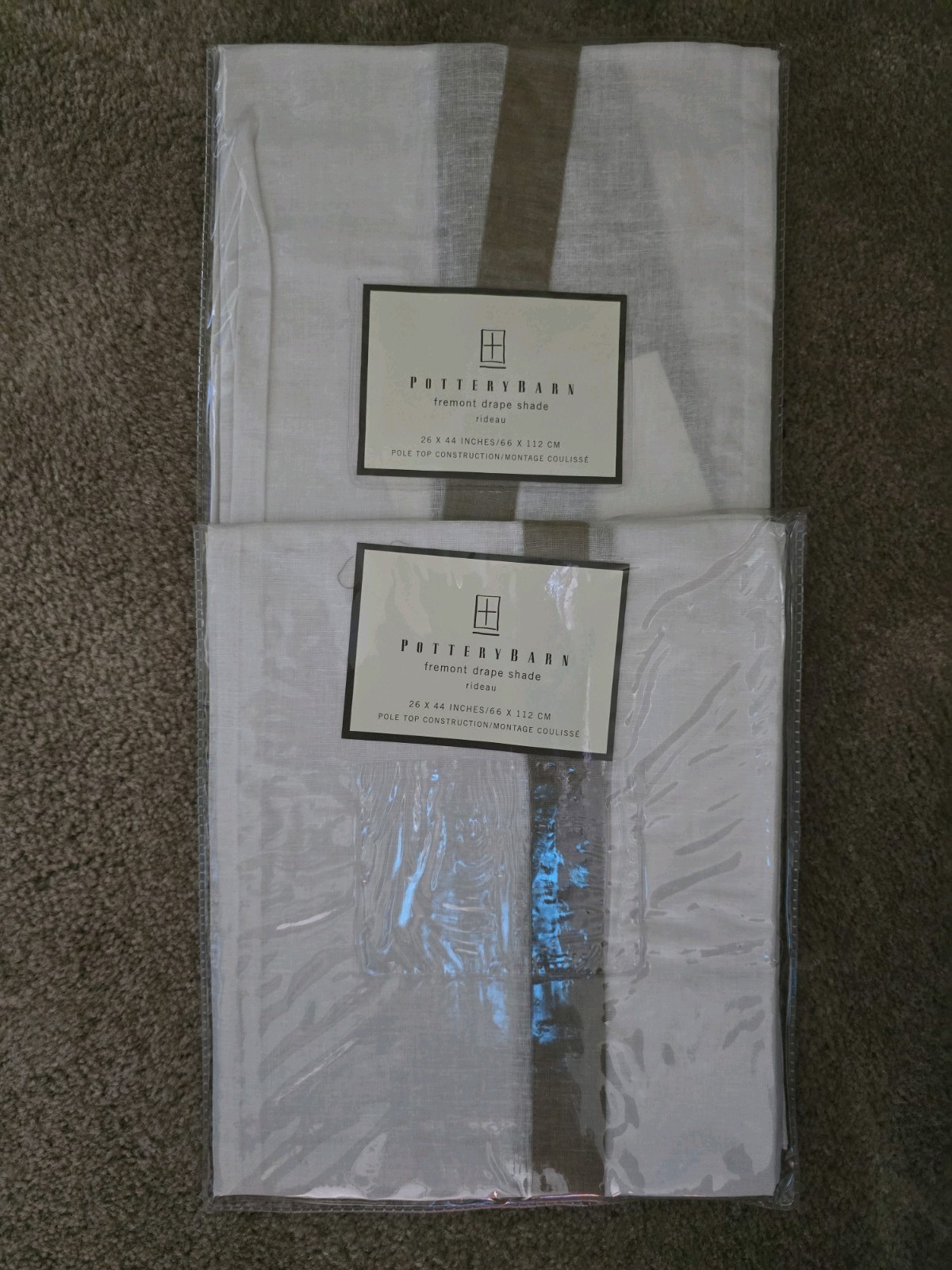 Pottery Barn Fremont Drape Shade Set of 2 (26″ x 44″) NWT – Linen Cotton Blend