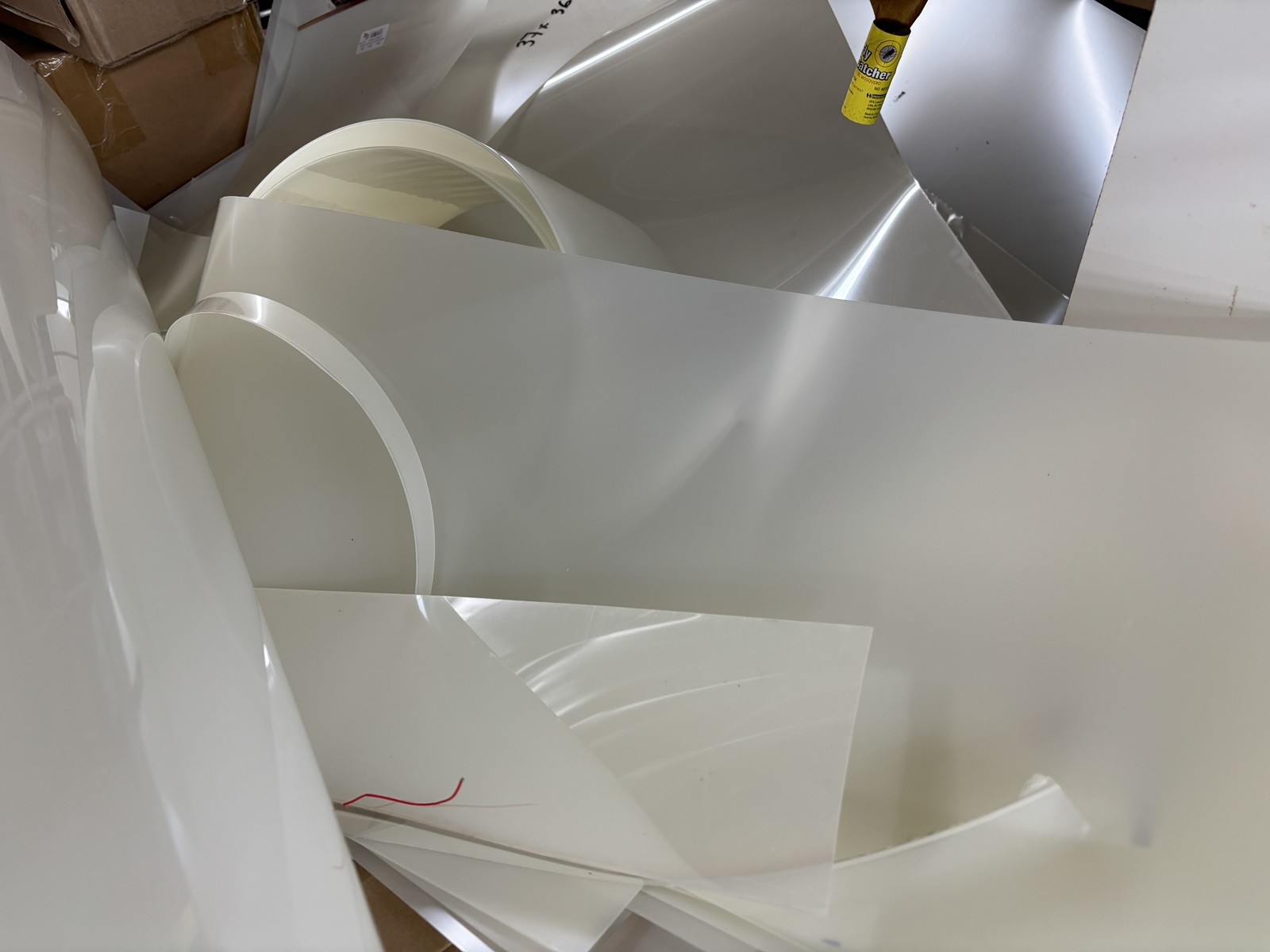 5lb PDLC smart glass film Leftovers, Cutouts Different Sizes, White Frosted