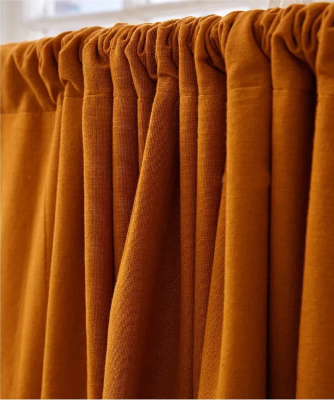 100% Cotton tassel Curtains, Burnt Orange Living Room Door window curtain