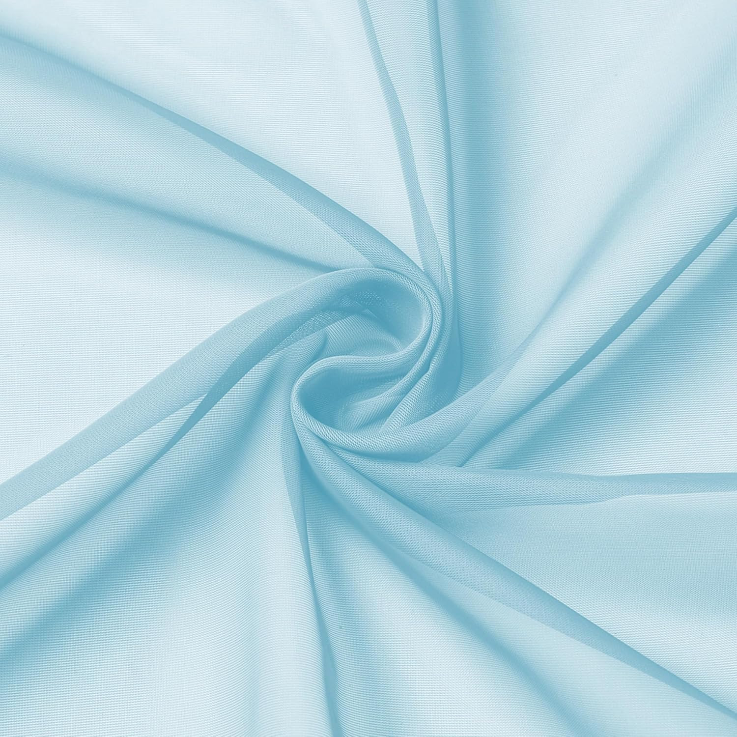 Sky Blue Sheer Curtains 84 Inch Light Filtering Voile Drapes 2 Panels