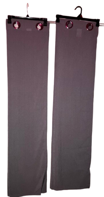 Set of Two Gray 100% polyester curtains for any room, home and office decor NWOT