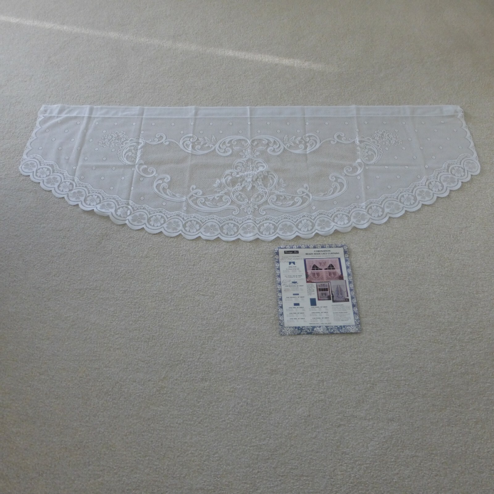 HERITAGE LACE VALANCE CORONATION READY-MADE LACE ONE FESTOON 60”WIDE 24” DROP