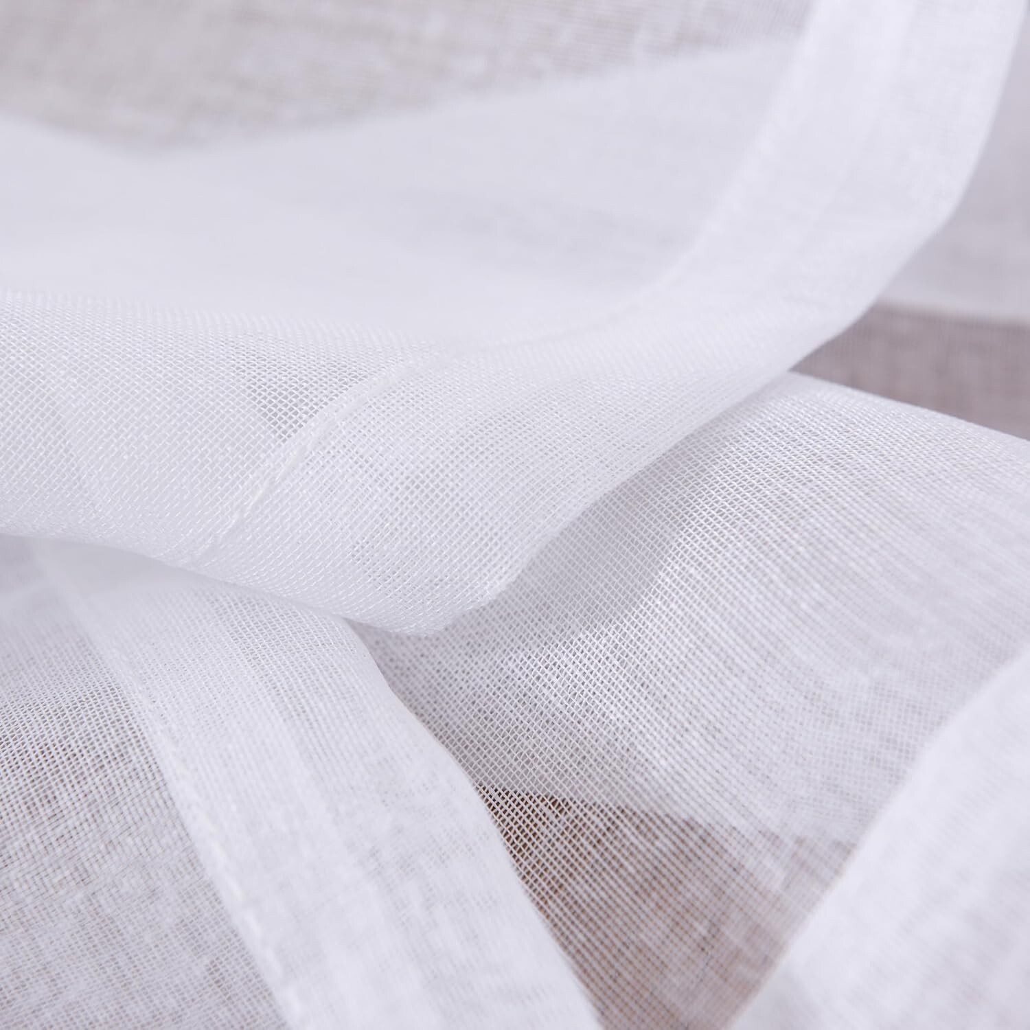 Sheer Curtains White 45 Inch Length, Rod Pocket Voile Drapes for Any Room NEW