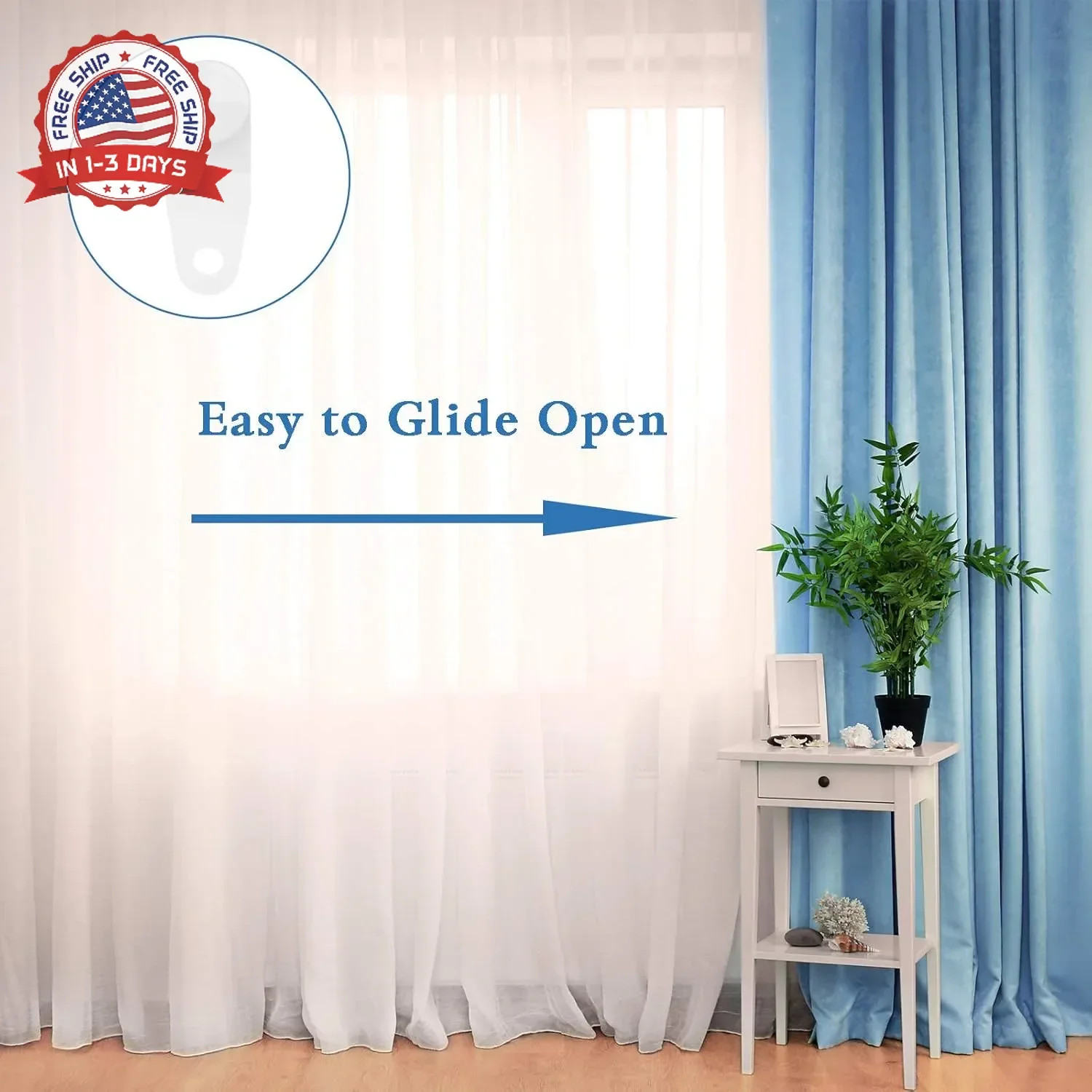 Patelai 100 Pieces Traverse Rod Slides Curtain Replacement White Plastic Snap in