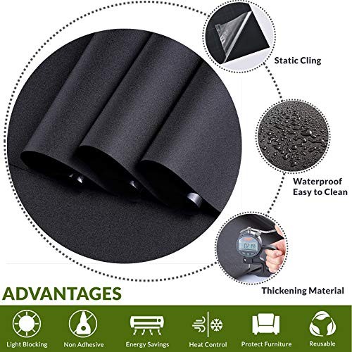 Static Cling Total Blackout Window Film Privacy Room 17.7In.By 78.7In.