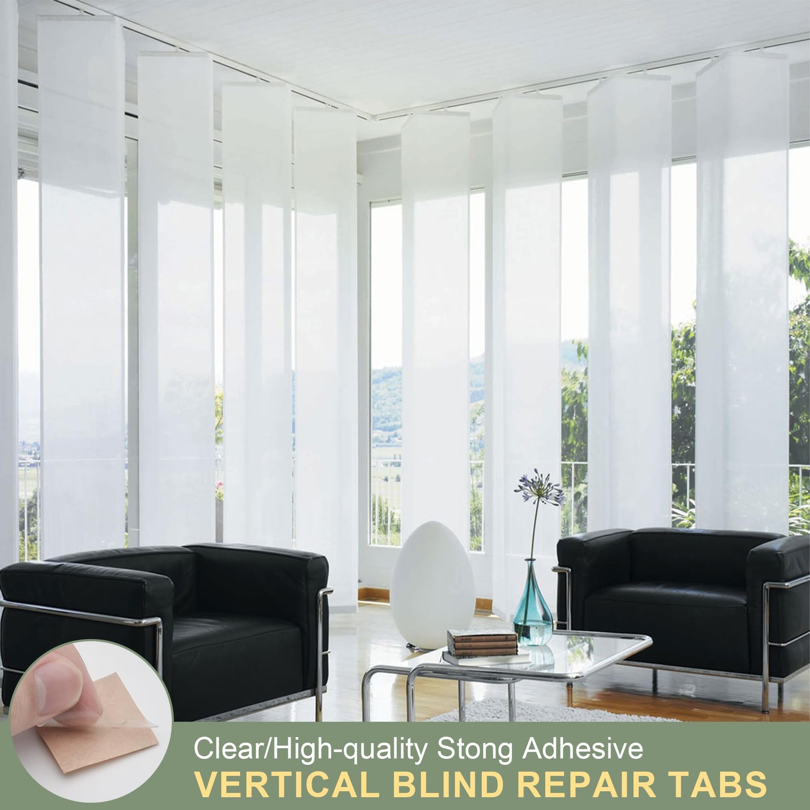 60 Pcs Vertical Blind Repair Tabs, Clear Vertical Blinds Replacement Parts Fi…