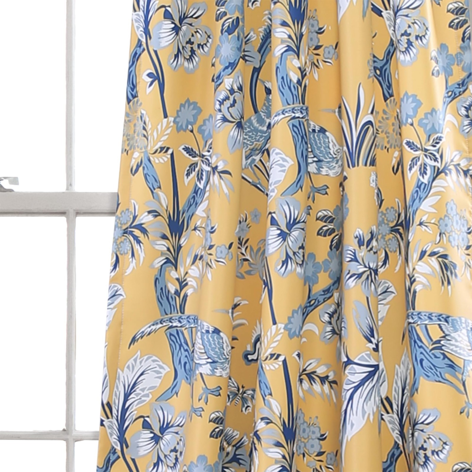 Dolores Light Filtering Window Panels, Pair, 52″ W x 84″ L, Yellow – Floral C…
