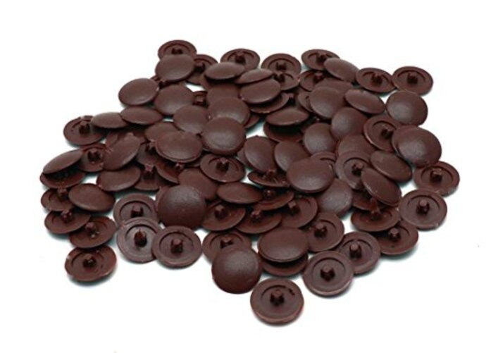 Home Office Screw Cap Cover Self-Tapping Plastic (Brown) 100pcs