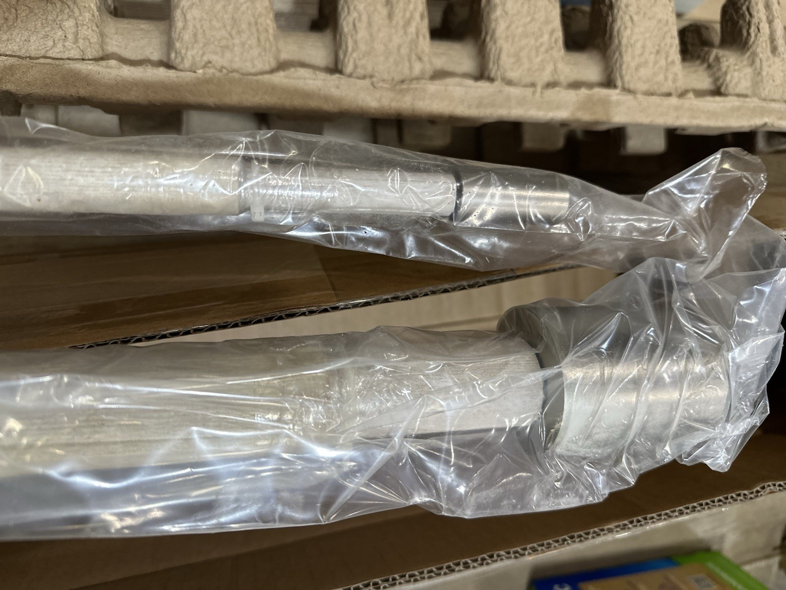 West Elm Mid Century DOUBLE curtain rod nickel white washed 28-48″