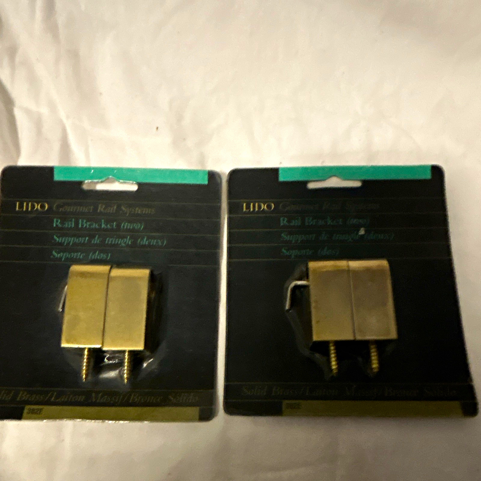 LIDO 5/8 in Rail Brackets Pair Solid Brass Bronze Screw-On w/ Screws LB-02-382E