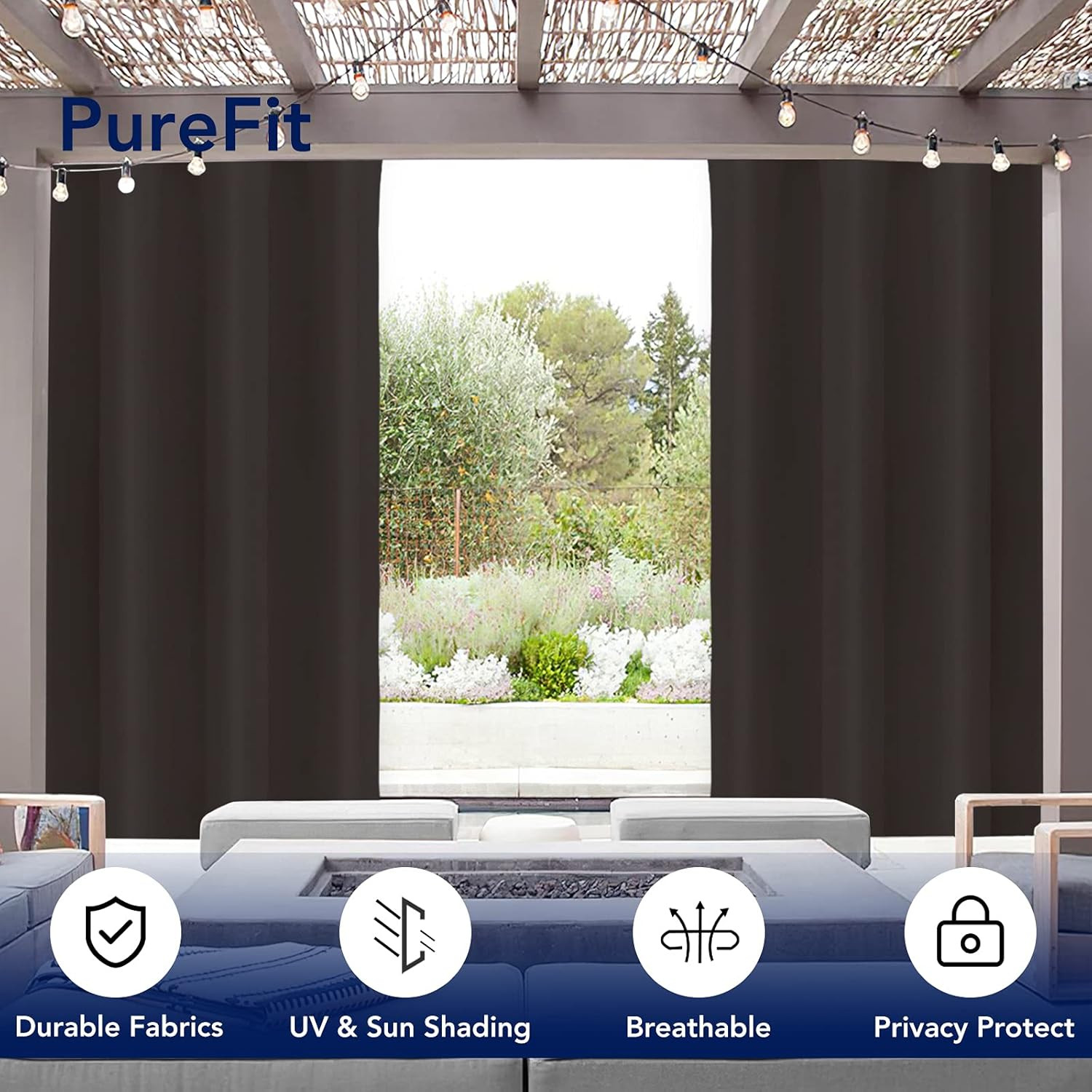 Outdoor Curtains for Patio Waterproof Weatherproof outside Curtains | UV Resista