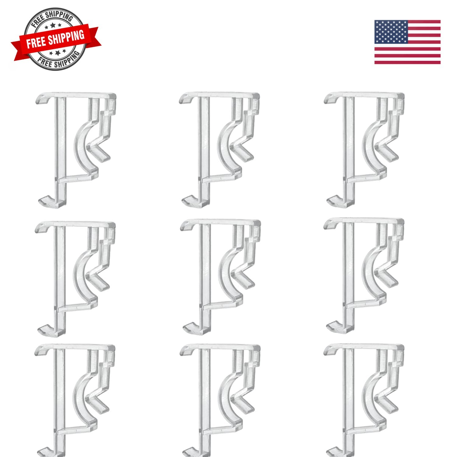 Valance Clips 10pcs 2inch Clear Plastic Hidden Retainer Holder for Window Bli…
