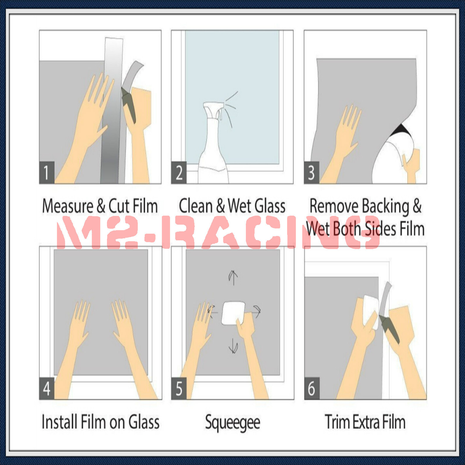 Small Box Glass Film Static Cling Office Window Patterned Decoration Privacy #44