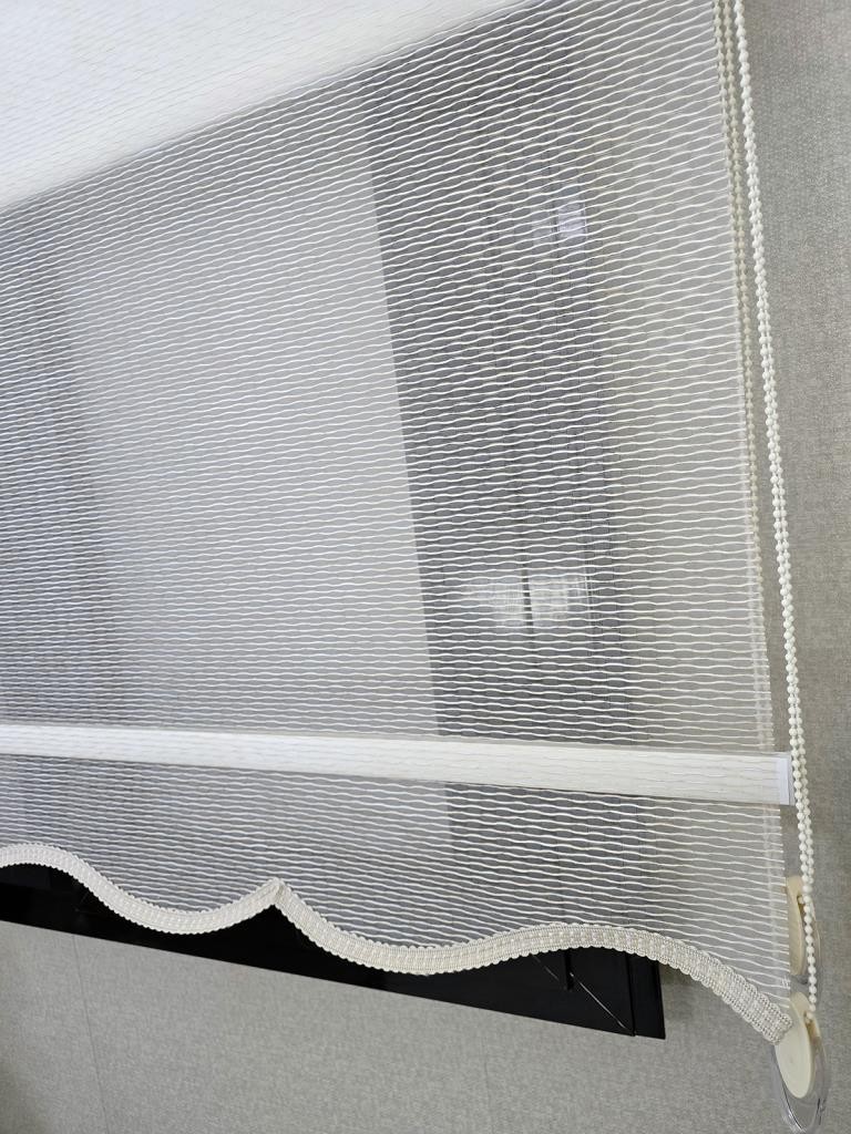 Wavy Stripes Double Mechanism Tulle and Roller Blinds TS2026