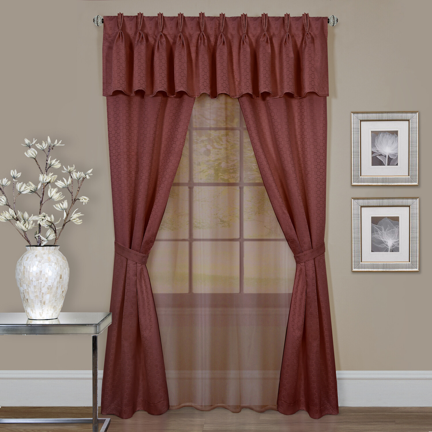 Achim Home Furnishing: Claire Marsa Geometric Contemporary Window Curtain Panel