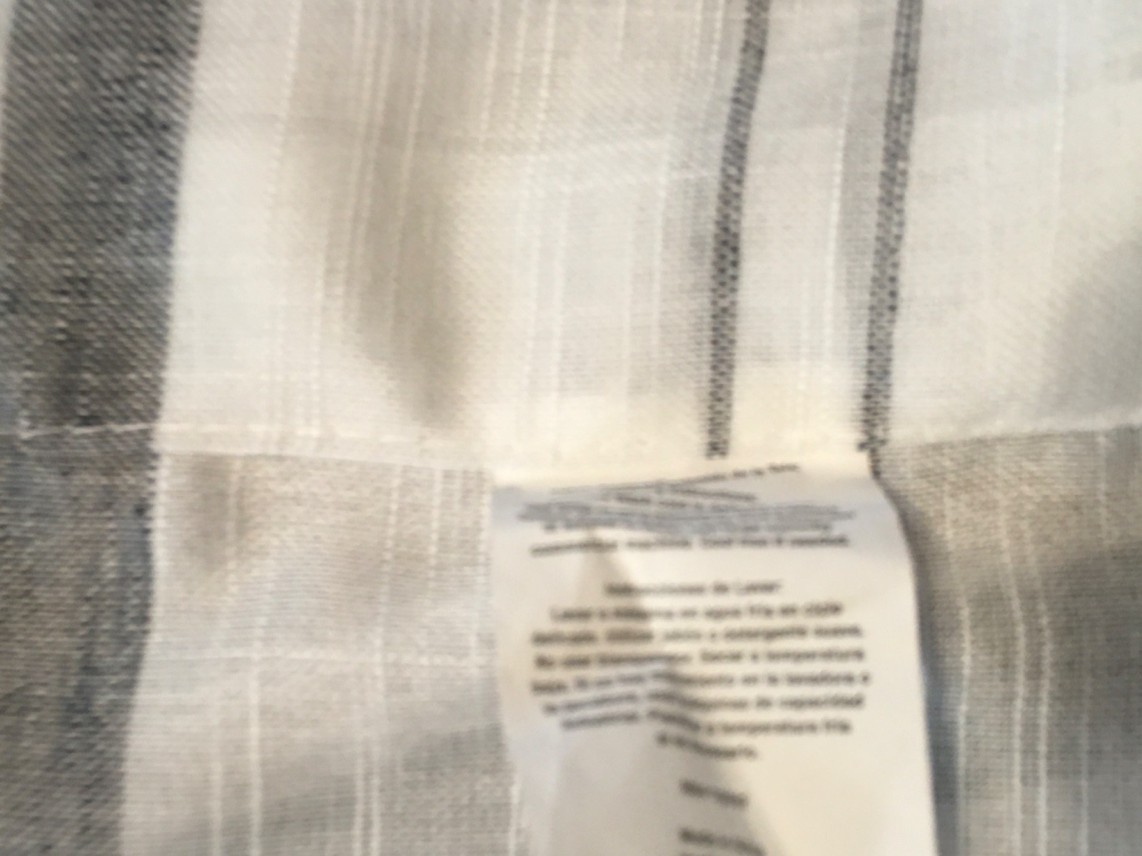 Sheer Curtain Panel blue/gray & white stripe 38×84