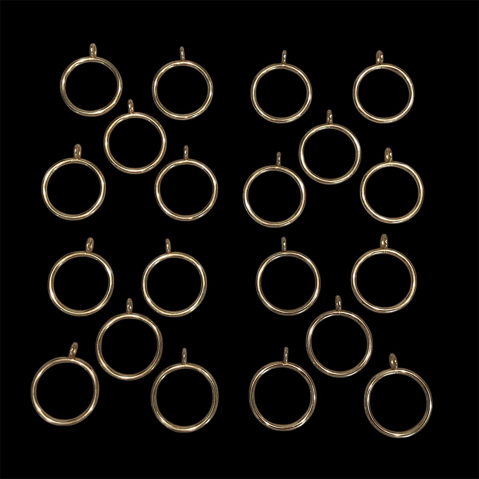20 Gold Drapery Rings 1.5” Eyelet AKA Pin-On or Grommet Curtain New Metal Large