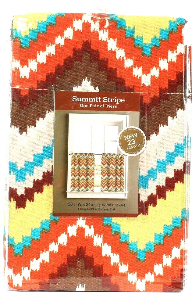 Colordrift Summit Stripe 58 In W X 24 In L Multicolored Pair Of Tiers Polyester