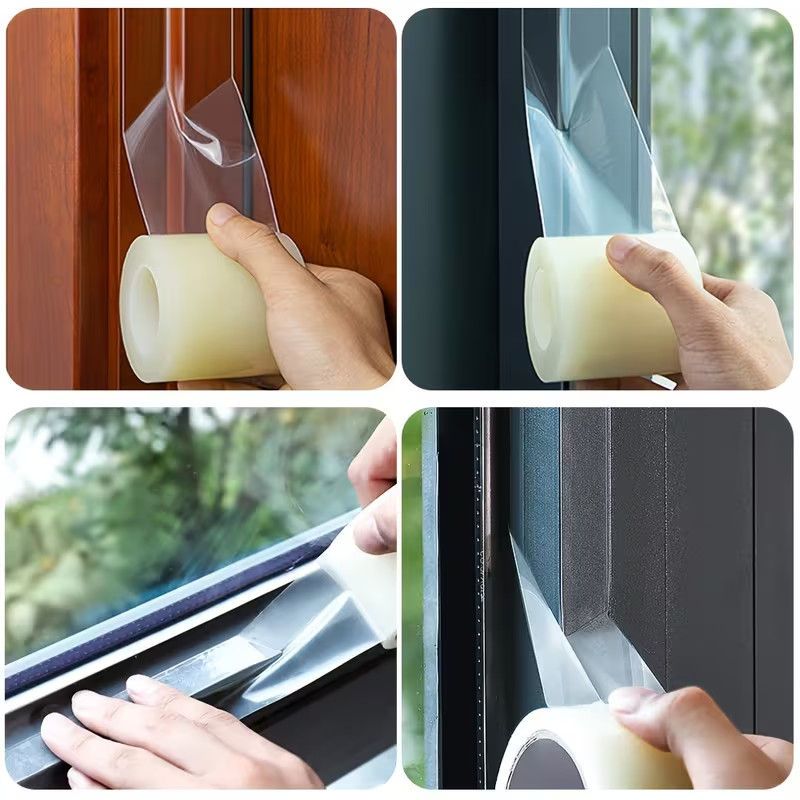 Clear Weather Sealing Tape for Doors Windows & Showers Transparent 2″ x 33ft US