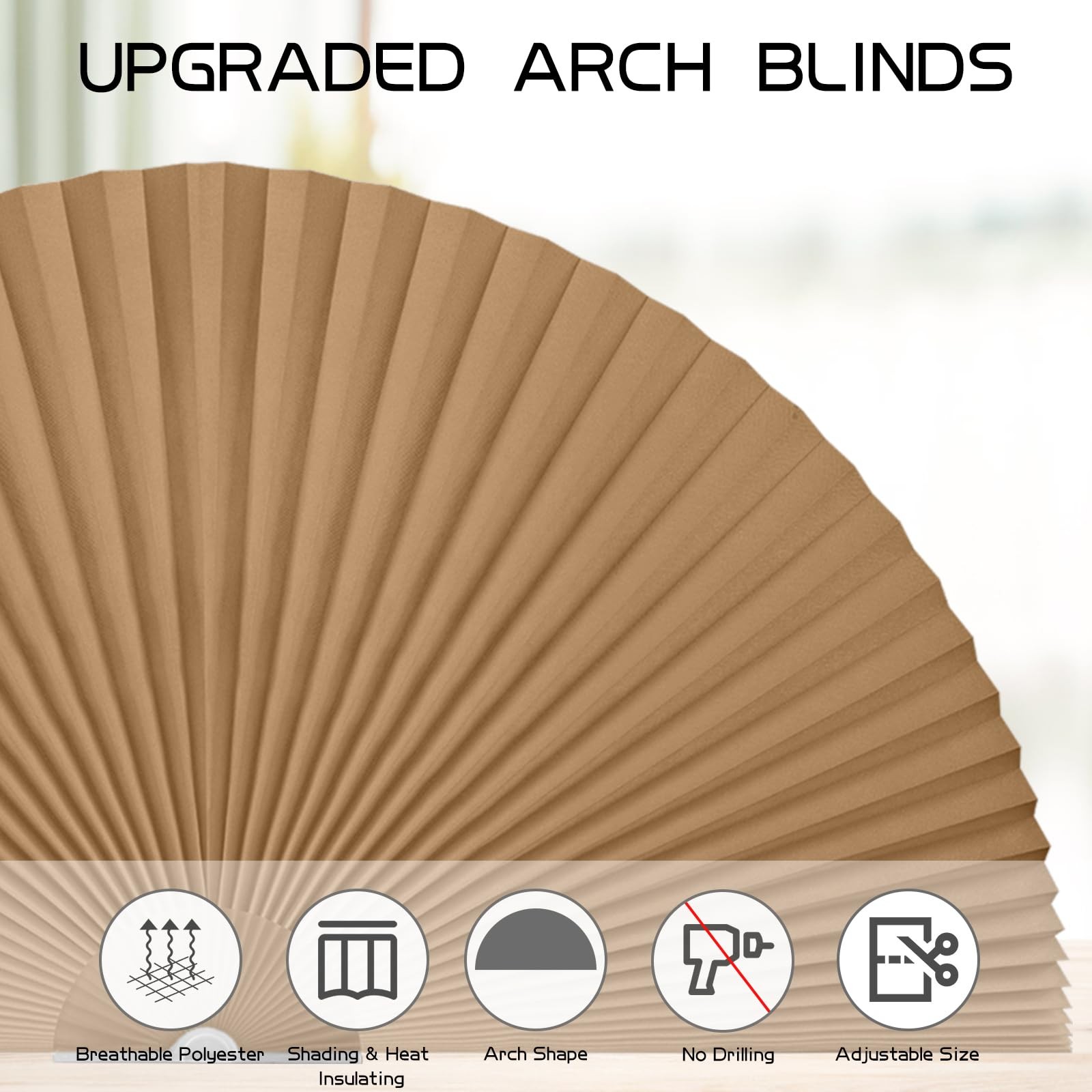 Arch Small Window Shade Curtains Half Circle Moon Pleated Blinds Semi Circle …