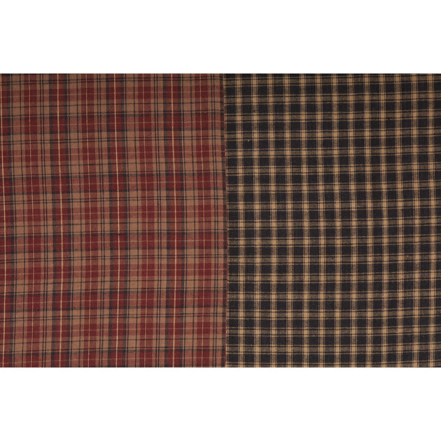 Beckham Rustic Valance Patchwork Rust Khaki Soft Black 16×72″ VHC Brands