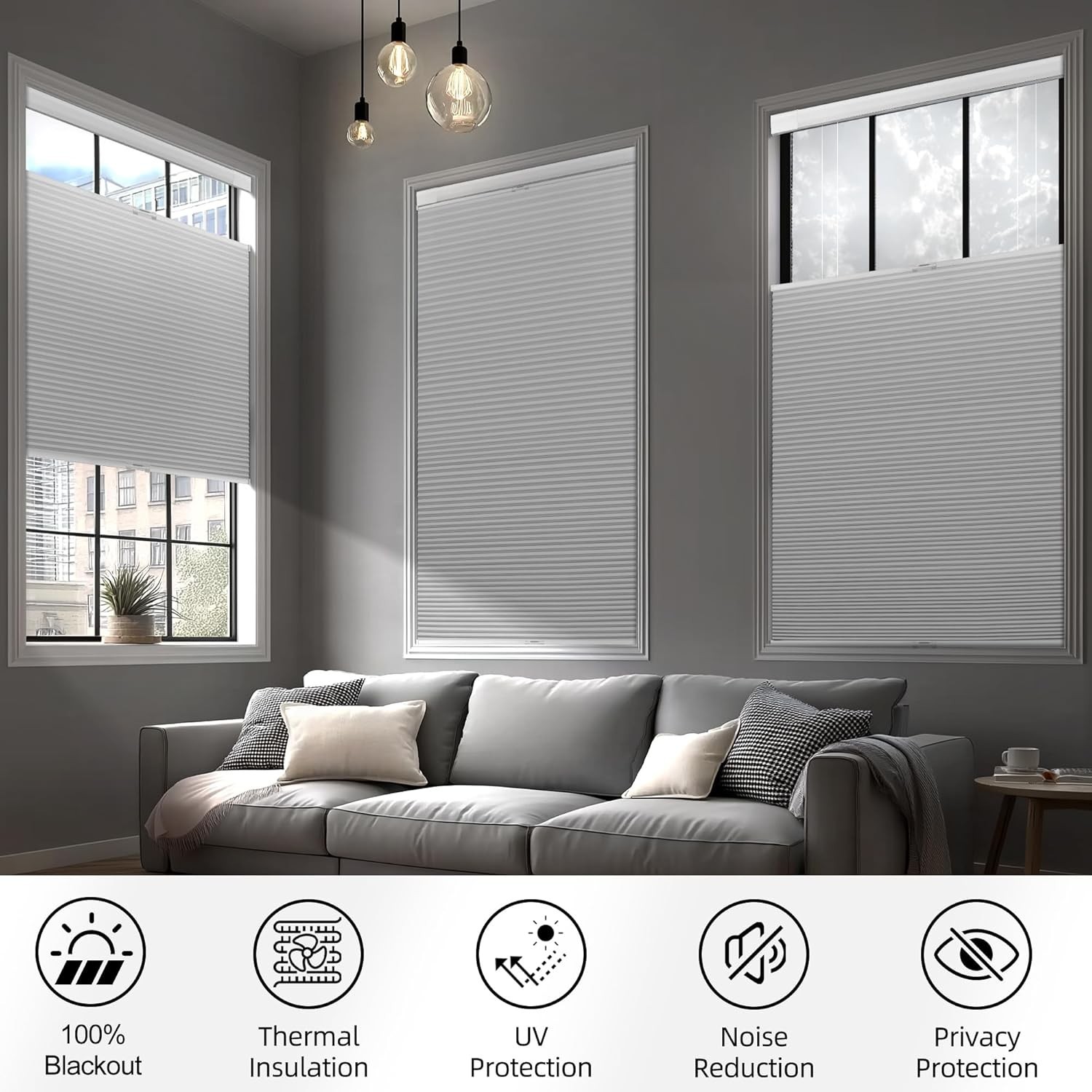 Top-Down Bottom-Up Cordless Cellular Shades – Simple, Stylish & Energy Saving