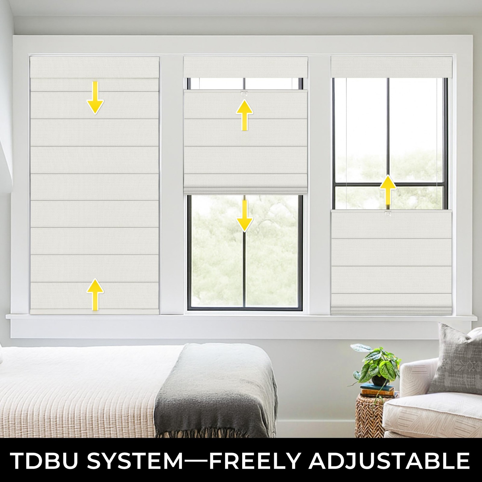 Unishades No Drill Top Down Bottom Up Roman Shades For Windows 37 W X 64 H