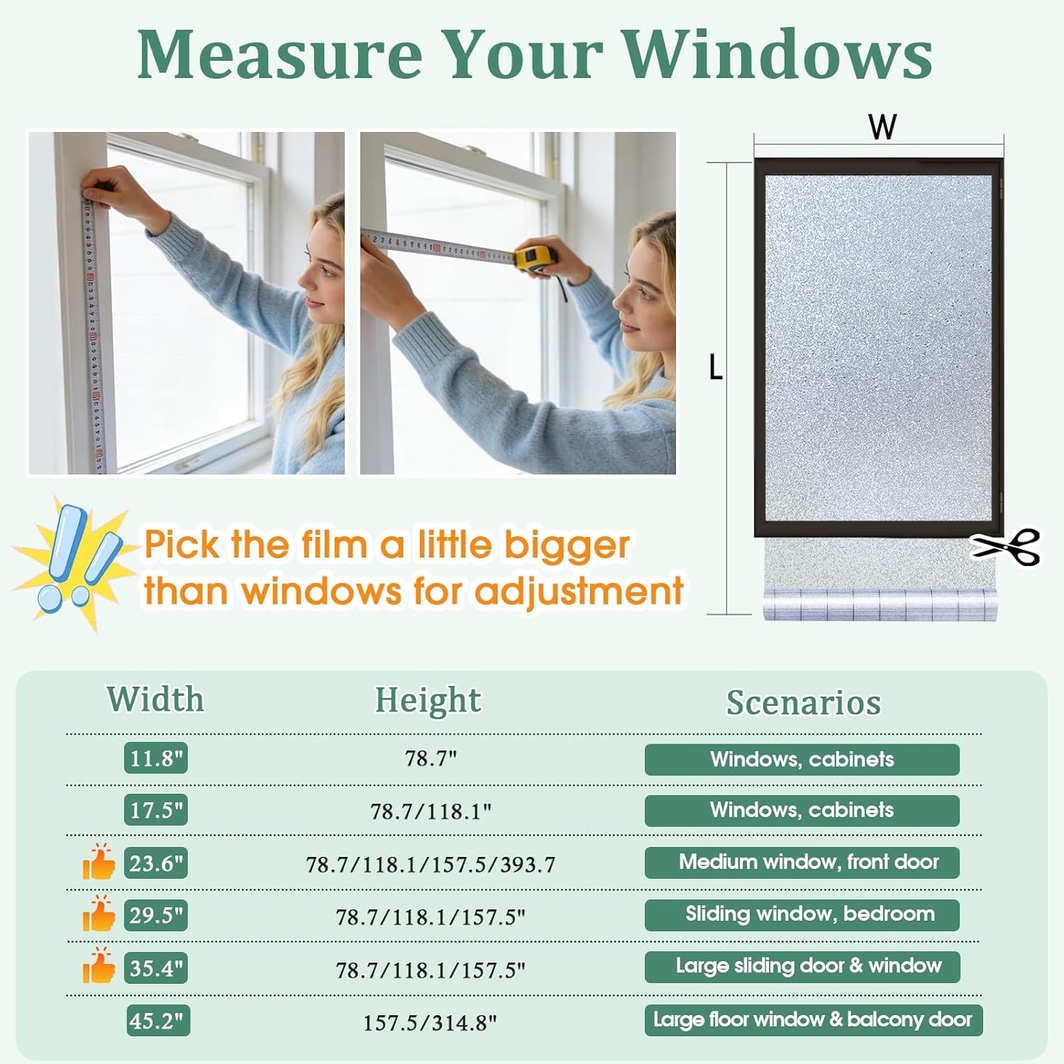 Frosted Glass Window Privacy Film, Opaque Static Cling No Glue Removable, UV …