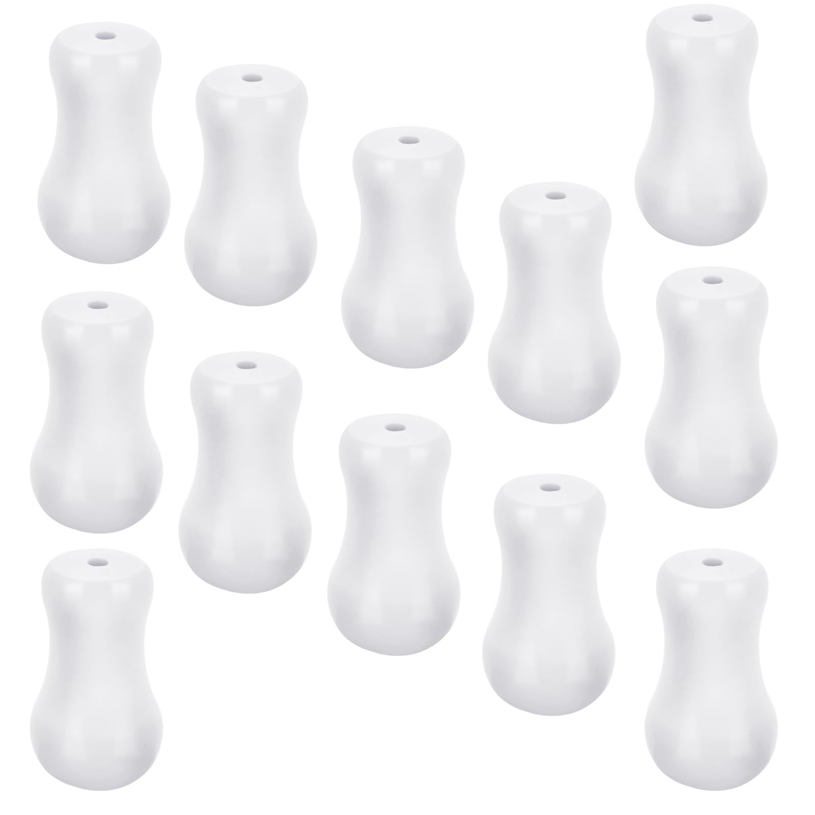 12 Pcs White Blind Pull Cord Knobs, Window Blinds Wood Tassels