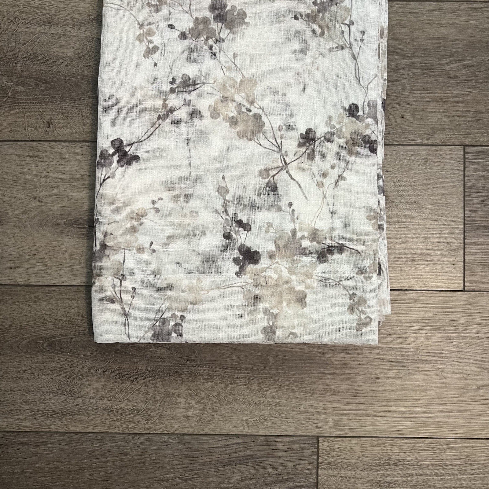 Dkny Wallflower 50x 96 White Beige Tan Gray Floral Sheer Window Curtains Flowers