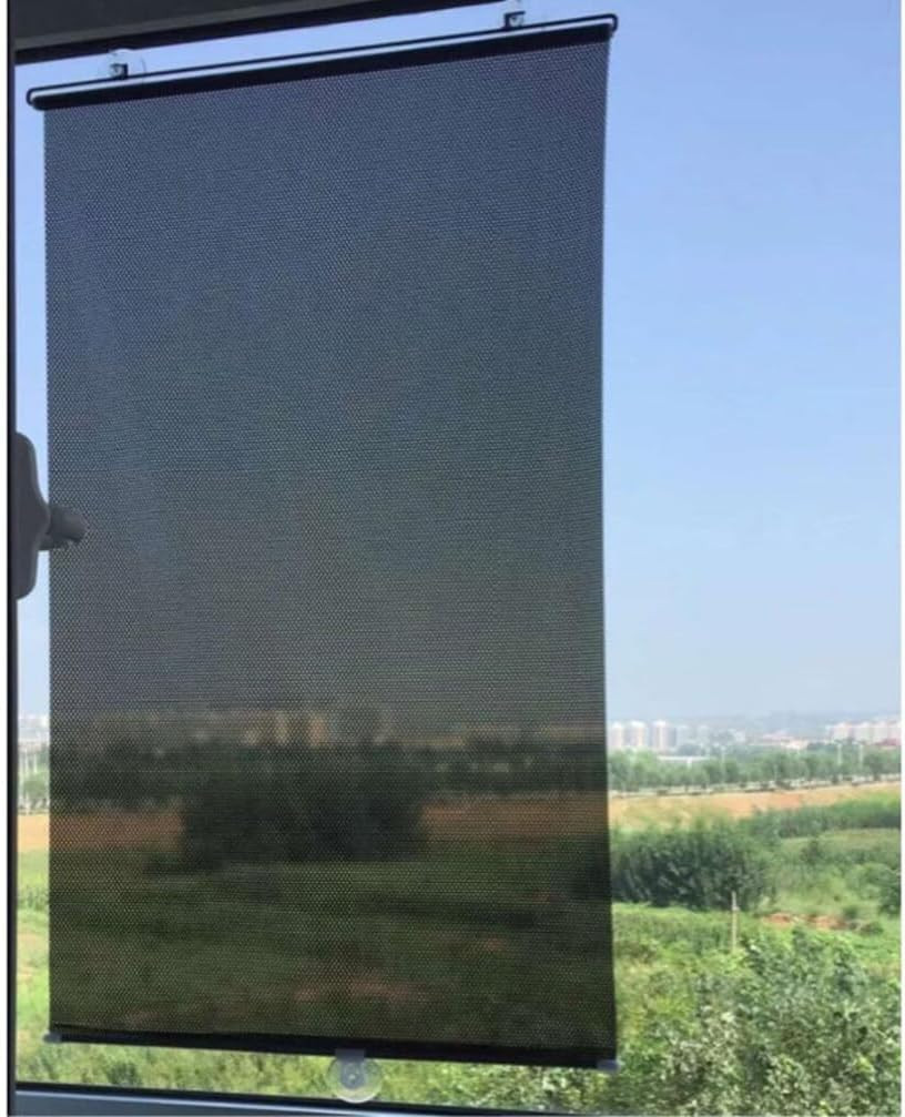 40 * 125cm No Drilling Retractable Roller Window Shades Suction Cups, Temporary