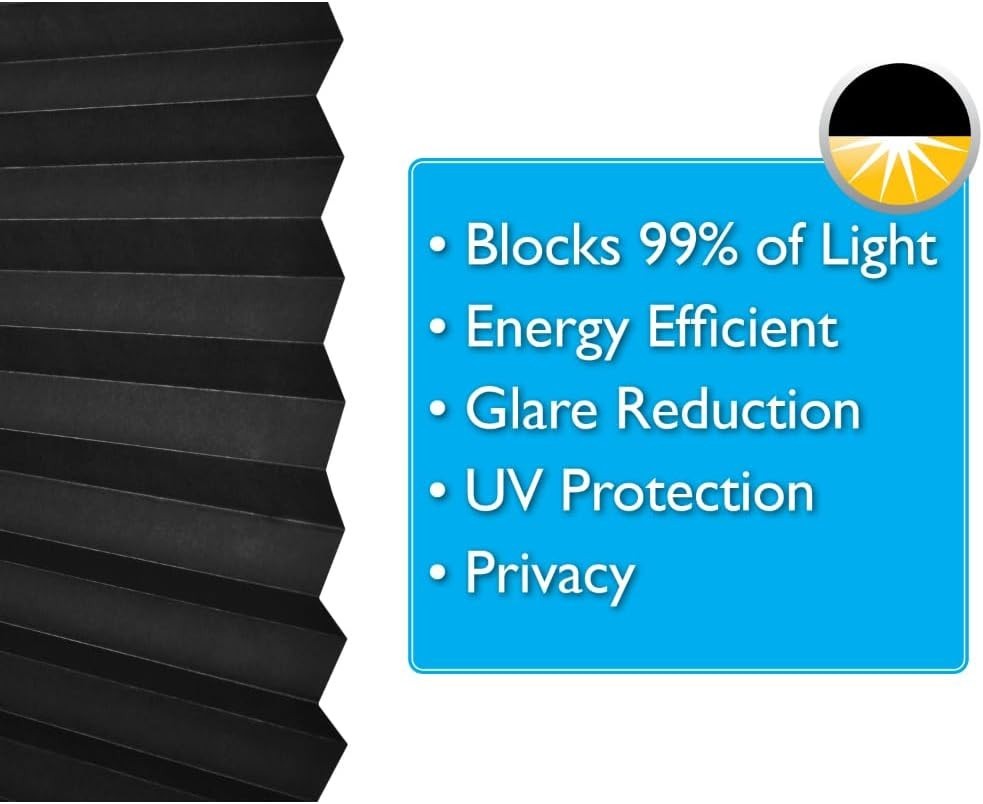 Blackout Pleated Paper Shade Cordless for Windows Blackout 36×72 6 Pack