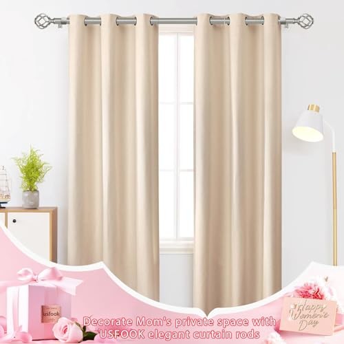 Curtain Rod 32 to 58 Inches (2.6 to 4.8 ft), 7/8 Curtain 32-58″ Antique Silver