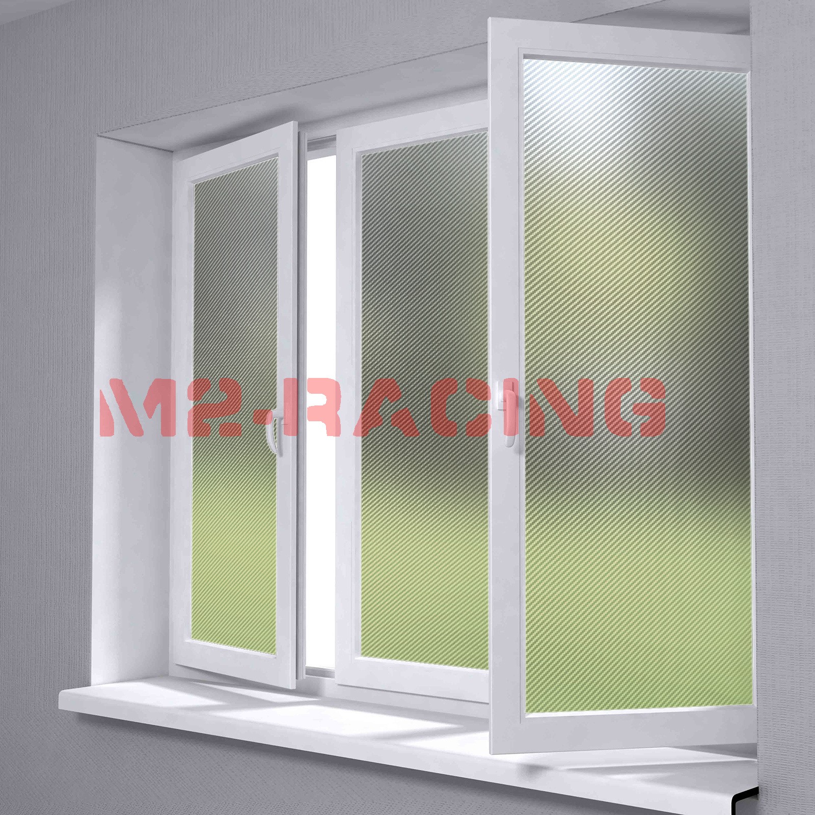 *60″x108″ Carbon Fiber Frosted Film Glass Home Bathroom Window Security Privacy