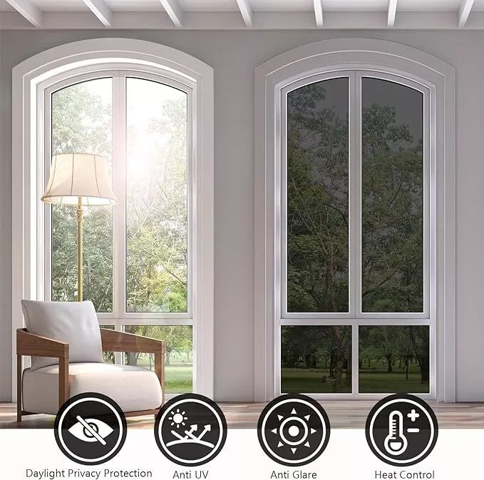 One Way Mirror Tint Window Film Privacy Protect UV Reflective Sun Block For Home