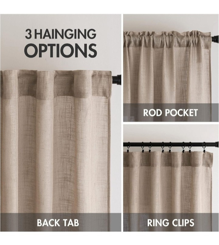 Taupe Color Curtain Panels Set of 2 52″W x 84″L