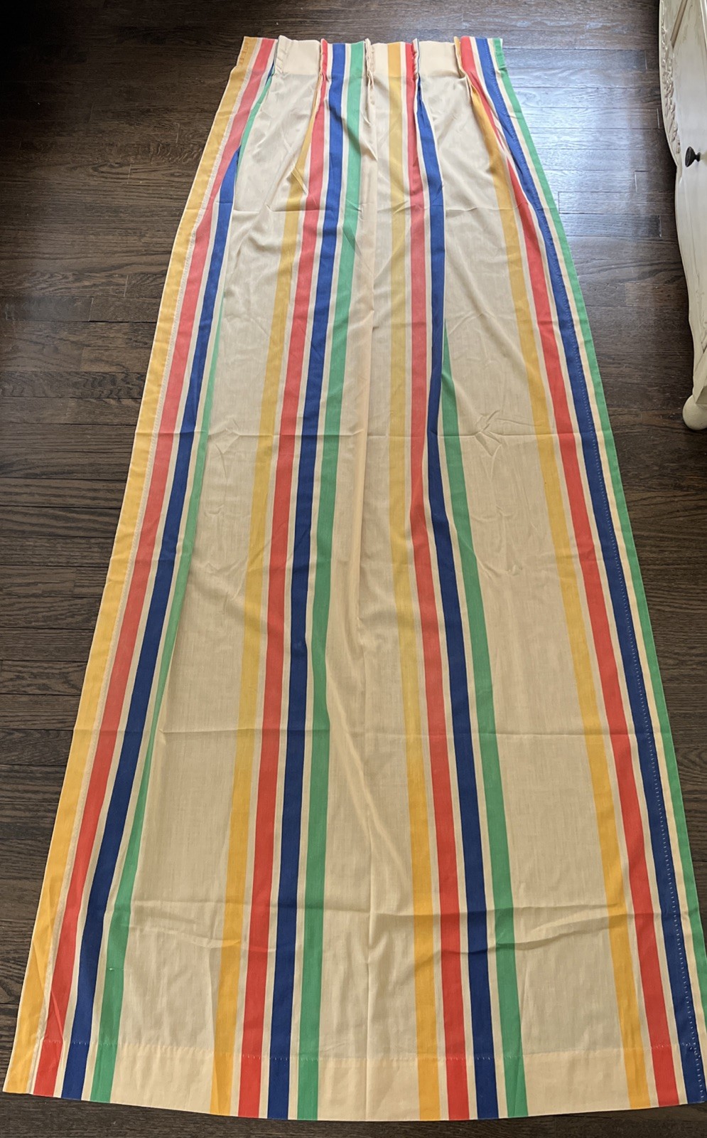 4 Springmaid Colorful Striped Pinch Pleated Window Curtains Panels 23×82