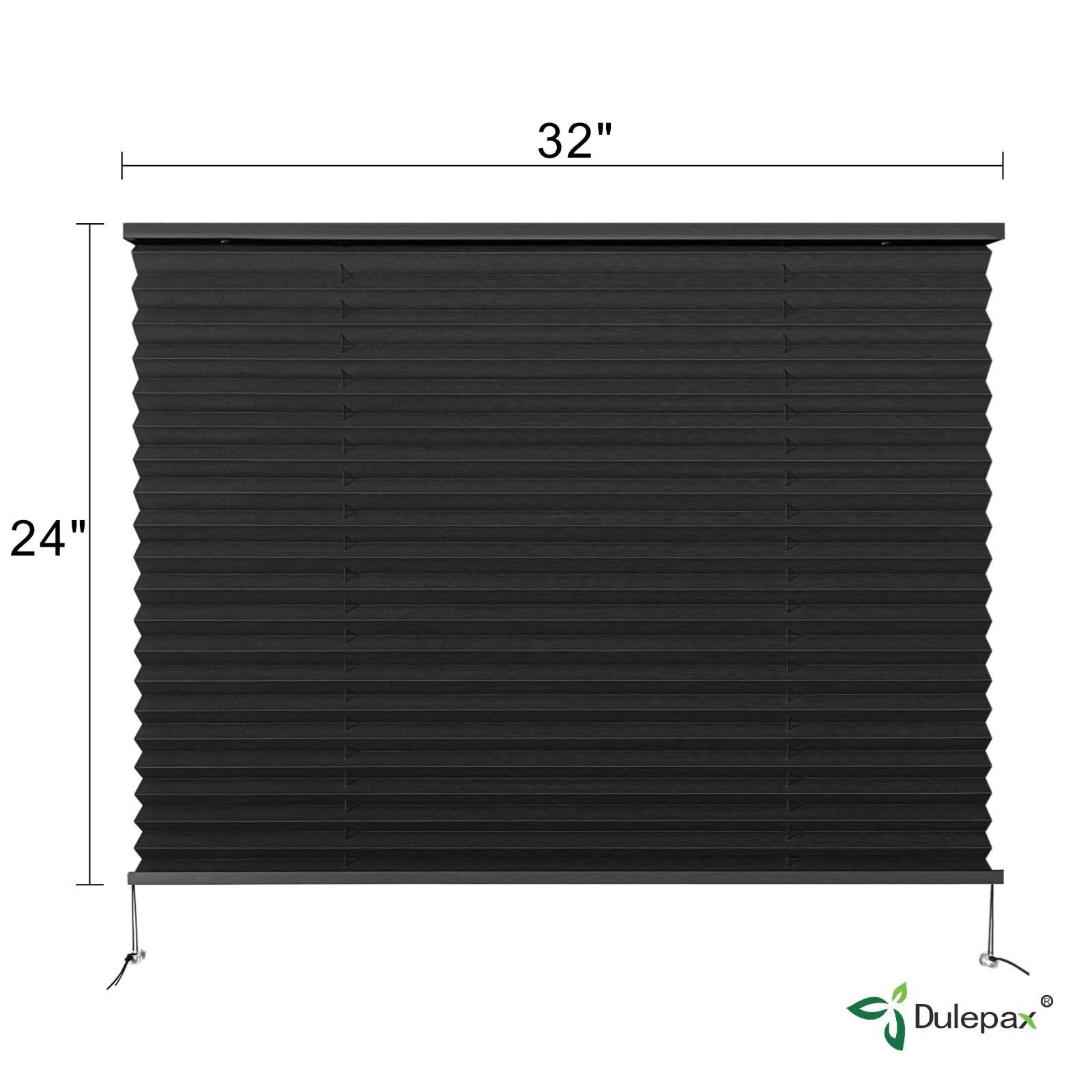 32″ x 24″ Black RV Pleated Shades – Window Blinds for Campers & Trailers