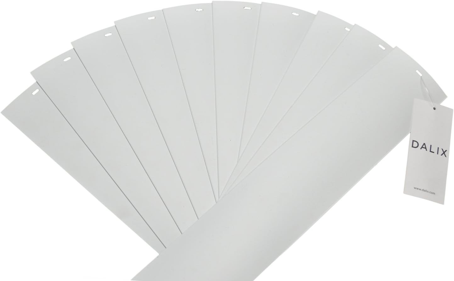 PVC Vertical Blind Replacement Slats Curved Smooth White 82.5 x 3.5 10-Pack