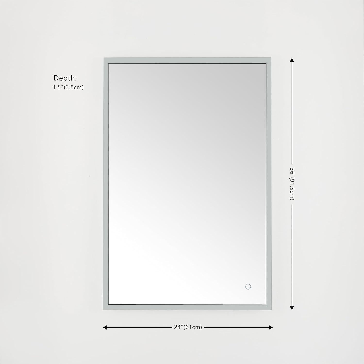 Houston Silver/White 24×36″ LED Touch Switch Wall Mirror for Any Room