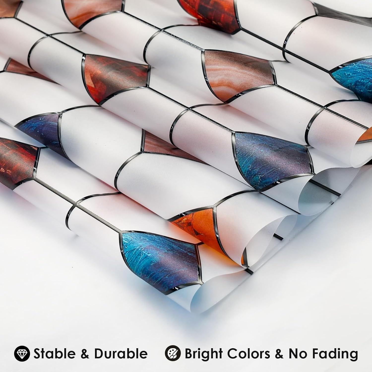 Stained Glass Window Film Geometric Patterns, Fine Frosted Window Clings for …