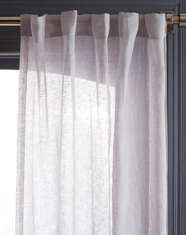NWOT Quince European Linen Sheer Curtains 48” X 96” Set 2 Cloud